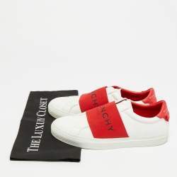 Pre Owned Givenchy Urban Street Size 38 White/Red Leather Low Top Sneakers
