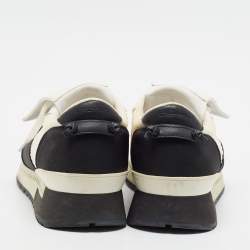 مملوكة مسبقًا Givenchy Runner Size 40 Black/Off White Leather and Nylon Lace Up Sneakers