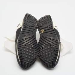 مملوكة مسبقًا Givenchy Runner Size 40 Black/Off White Leather and Nylon Lace Up Sneakers
