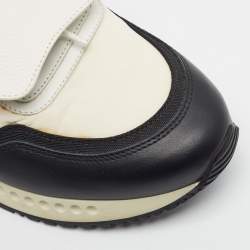 مملوكة مسبقًا Givenchy Runner Size 40 Black/Off White Leather and Nylon Lace Up Sneakers