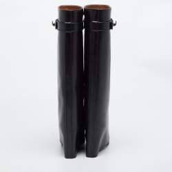 Pre Owned Givenchy Shark Lock Size 36.5 Black Leather Ankle Length Boots