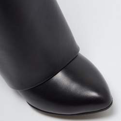 Pre Owned Givenchy Shark Lock Size 36.5 Black Leather Ankle Length Boots