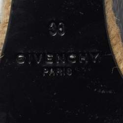 Pre Owned Givenchy Size 38.5 Black Leather Ankle Wedge Length Boots