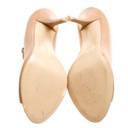 Givenchy Beige Leather Strappy Peep Toe Booties Size 40
