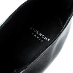 Pre Owned حذاء بوت جيفنشي أربطة مقدمة مفتوحة كعب برغي نيسا جلد أسود مقاس 36