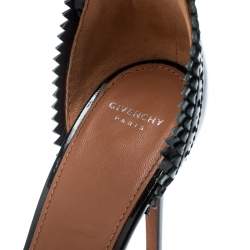 مملوكة مسبقًا صندل جيفنشي مقدمة مفتوحة سيور كاحل جلد مونوكروم مقاس 37.5