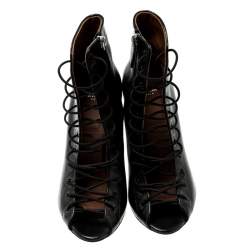 Pre Owned حذاء بوت جيفنشي نعل روكي قصة جلد أسود مقاس 39