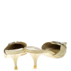Givenchy Yellow Leather Square Toe Mules Size 37.5