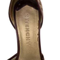 Pre Owned Givenchy Beige/Brown Canvas and Leather Tassels D'orsay Pumps Size 37.5