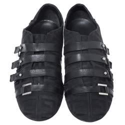 Pre Owned حذاء رياضي جيفنشي قماش وجلد أسود مقاس 38.5