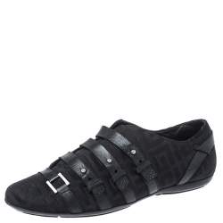 Pre Owned حذاء رياضي جيفنشي قماش وجلد أسود مقاس 38.5