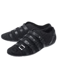 Pre Owned حذاء رياضي جيفنشي قماش وجلد أسود مقاس 38.5