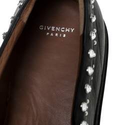 Pre Owned Givenchy Black Leather Studded Slip On Sneakers Size 40