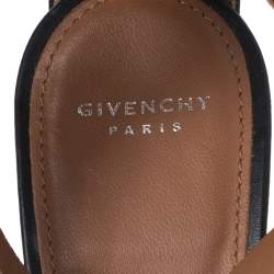 Givenchy Black Velvet And Leather Studded Criss Cross Ankle Strap Sandals Size 37