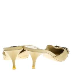 Givenchy Yellow Leather Pointed Toe Mules Size 38