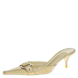 Givenchy Yellow Leather Pointed Toe Mules Size 38