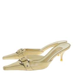 Givenchy Yellow Leather Pointed Toe Mules Size 38