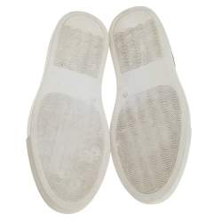 Pre Owned Givenchy Black Leather Confetti Slip On Sneakers Size 37