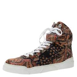 Givenchy Multicolor Paisley Print Satin Tyson High Top Sneakers Size 40