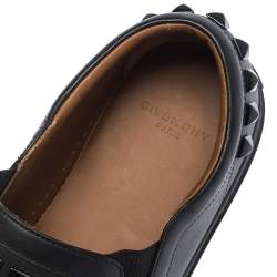 Givenchy Black Leather Studded Slip On Sneakers Size 40