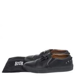 Givenchy Black Leather Studded Slip On Sneakers Size 40