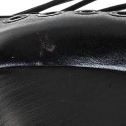 Pre Owned صندل جيفنشي نعل روكي  ريا سيور جلد أسود مقاس 39