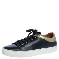 Givenchy Black Leather Low Top Sneakers Size 37