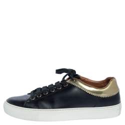 Givenchy Black Leather Low Top Sneakers Size 37