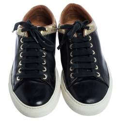 Givenchy Black Leather Low Top Sneakers Size 37