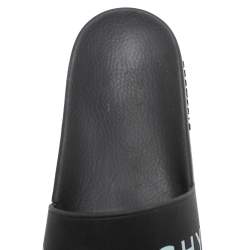 مملوكة مسبقًا Givenchy Black Rubber Logo Pool Slides Size 37