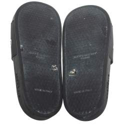 مملوكة مسبقًا Givenchy Black Rubber Logo Pool Slides Size 37