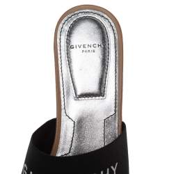 Givenchy Beige Leather And Elastic Bedford Logo Mules Flat Size 35