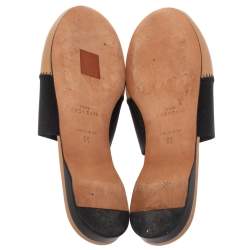 Givenchy Beige Leather And Elastic Bedford Logo Mules Flat Size 35