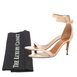 Pre Owned Givenchy Beige Leather Ankle Strap Sandals Size 39