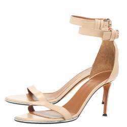 Pre Owned Givenchy Beige Leather Ankle Strap Sandals Size 39