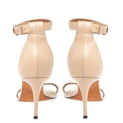 Pre Owned Givenchy Beige Leather Ankle Strap Sandals Size 39