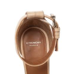 Pre Owned Givenchy Beige Leather Ankle Strap Sandals Size 39
