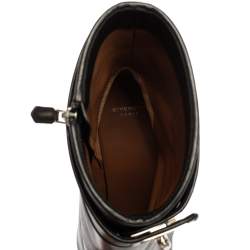 مملوكة مسبقًا Givenchy Black Leather Shark Lock Wedge Ankle Boots Size 39