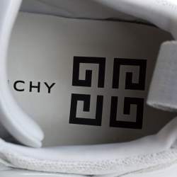 Pre Owned Givenchy White Fabric, Leather And Mesh Jaw Chunky Sneakers Size 36