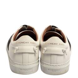 مملوكة مسبقًا Givenchy White/Black Leather Urban Street Logo Slip On Sneakers Size 38