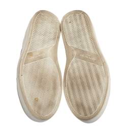 مملوكة مسبقًا Givenchy White/Black Leather Urban Street Logo Slip On Sneakers Size 38