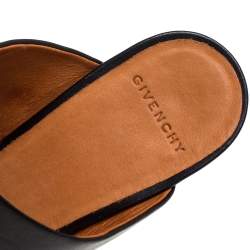 Pre Owned Givenchy Black Leather Obsedia Buckle Detail Sandals Size 39.5