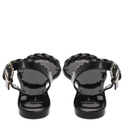 Pre Owned Givenchy Black Jelly Chain Flat Sandals Size 38