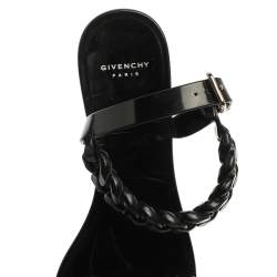 Pre Owned Givenchy Black Jelly Chain Flat Sandals Size 38