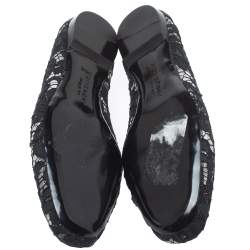 Pre Owned حذاء فلات باليه جيفنشي دانتيل وشبك أسود مقاس 36.5