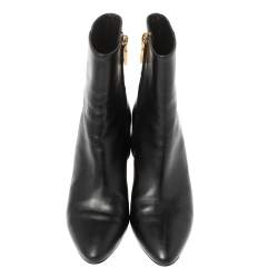 Pre Owned Givenchy Black Leather G Heel Ankle Boots Size 39