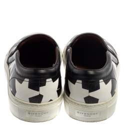 Givenchy Black And White Leather Star Print Skate Slip On Sneakers Size 39