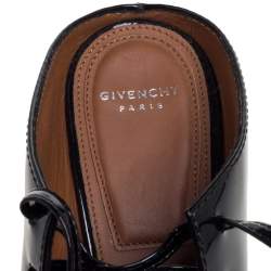 Pre Owned Givenchy Black Patent Leather Lace Wrap Mule Pumps Size 38