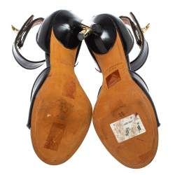 Givenchy Black Leather Sharklock Sandals Size 36