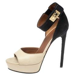 Givenchy Two Tone Leather And Suede Leather Sharlock Sandals Size 37